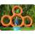Bestway inflatable ring toss game, featuring a ring stand with four frisbees, perfect for outdoor fun and backyard games