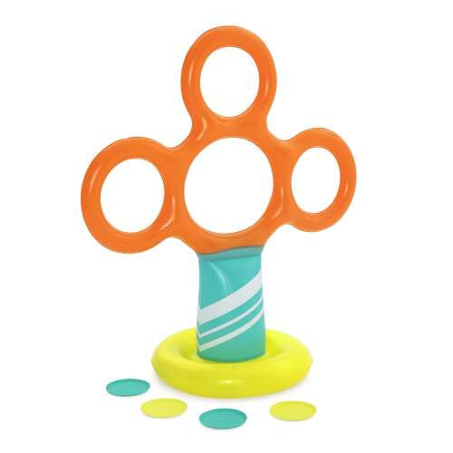 Bestway inflatable ring toss game, featuring a ring stand with four frisbees, perfect for outdoor fun and backyard games