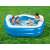 Bestway inflatable pentagon pool with built-in seats and headrests, family enjoying the pool