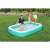 Family enjoying Bestway Dunk 'N Splash inflatable family pool with basketball hoop