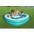 Family enjoying Bestway Sippin' Summer inflatable pool with built-in table, turquoise and white