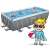 Cartoon image with Bestway Power Steel pool with family swimming
