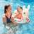Child using INTEX inflatable llama swim ring in pool