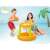 Child playing with Intex Floating Hoops inflatable basketball hoop in pool