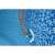 Bestway pool cleaning brush, 58786, turquoise, white bristles, in use, cleaning pool wall