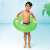 Child using Intex 76 cm green inflatable swim ring with handles in a pool