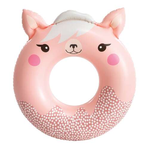 Intex inflatable llama swim ring, pink with white dots, for kids