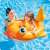 Intex inflatable goldfish ride-on pool toy in a pool