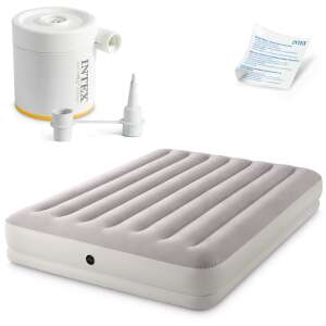Intex Velúr double air mattress with electric pump, repair patch, and instructions - Intex Camping Mat