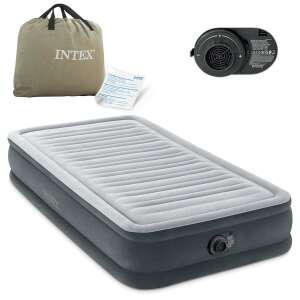 Intex single air mattress with built-in electric pump, carrying bag, and repair patch - Camping Mat