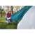 Woman setting up Bestway Activeridge Ridge 4 person tent, green and yellow