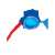 Bestway Spiderman Kinder Schwimmbrille 98022, Nahaufnahme der blauen Schwimmbrille mit Spiderman-Design