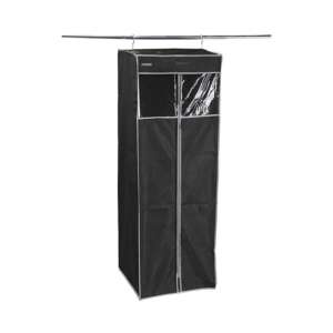 Fekete akasztós gardrób átlátszó ablakokkal, Clara márka - Gardrób rendszerező