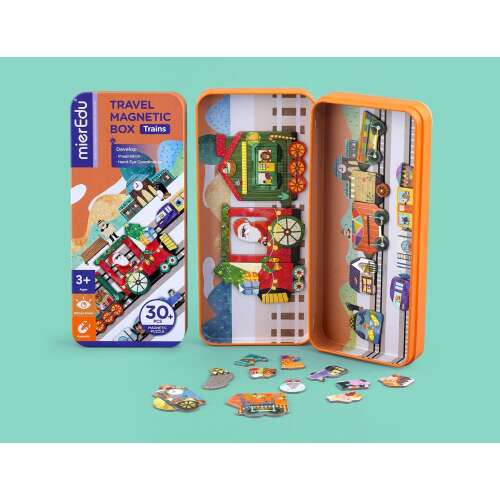 MierEdu Karácsonyi Vonat Mágneses Puzzle - 30+ db