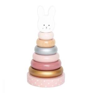 Jabadabado Wooden Stacking Toy with Bunny, Pink and Gold - Wooden building game