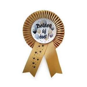 Szilveszteri Kitűző - Arany Szalag - Boldog Új Évet!