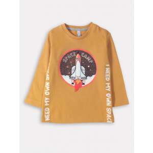 IDEXE űrhajómintás mustársárga felső 35763103 Gyerek hosszú ujjú póló - 80