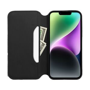 Xiaomi Redmi Note 13 5G Dual Pocket Leather Case with card slots and cash, black - Phone Case