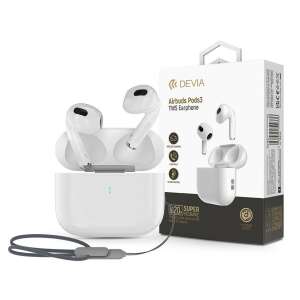 Devia Airbuds Pods3 TWS Earphone, white wireless earbuds with charging case - Peripheral