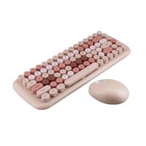 MOFII Candy vezeték nélküli billentyűzet és egér kombináció, nemzetközi elrendezés, Barna/multicolor - Periféria