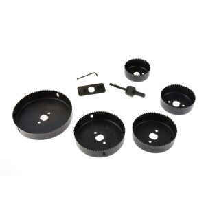 Geko 8-częściowy zestaw otwornic 64-127mm do drewna, gipsu, plastiku - Piła tarczowa i otwornica