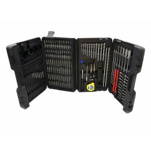 Geko G38113 217-piece tool set open, showcasing drill bits, screwdriver bits, and hand tools - Geko Tool Set