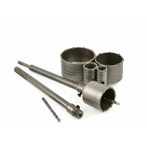 Set carote beton Widia cu adaptoare SDS și burghiu pilot - Geko