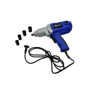 GEKO 800W electric impact wrench with sockets and power cord - Drill and Screwdriver