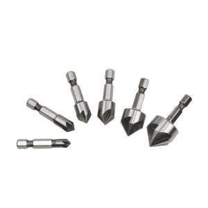 Geko G38574 6 piece deburring tool set for metal, with 1/4" HEX shank - Milling Head