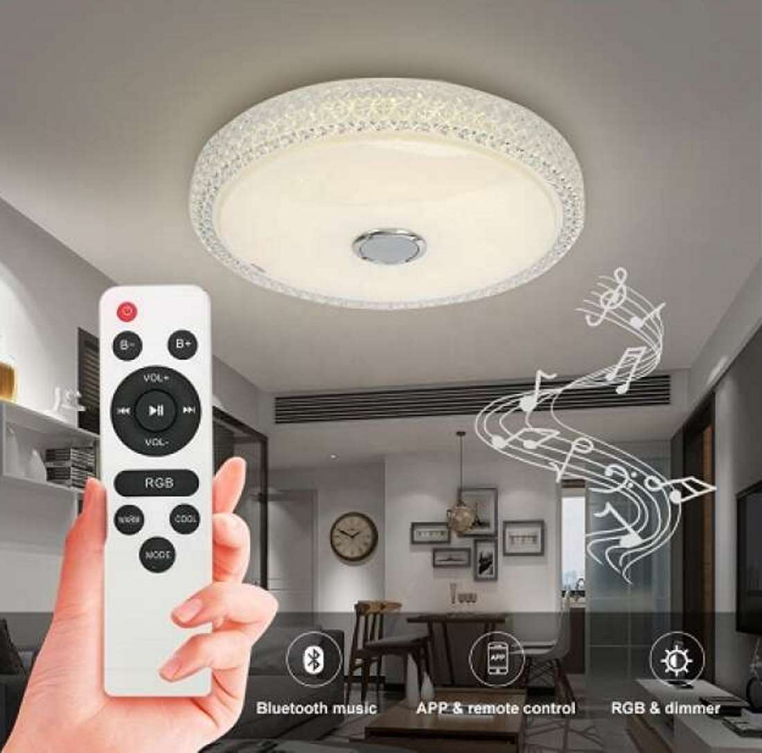 Smart Lamp - Intelligens RGBW mennyezeti lámpa Bluetooth hangszóróval, 3000-6500K