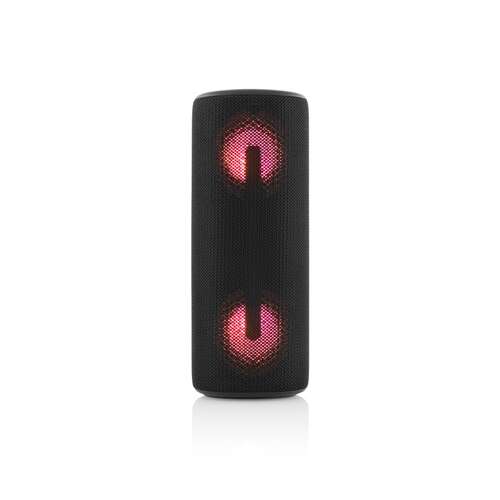 JVC XS-E423B portable Bluetooth speaker with red LED lights, black