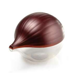 Snips onion saver, red onion shaped plastic container for storing cut onions, keeps onions fresh - Food storage container