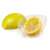 Snips Lemon Saver, clear plastic lemon shaped container with yellow lid, for storing cut lemon, half a lemon inside