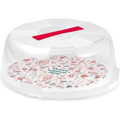 Snips 000223 posuda za torte, plastika, zimski uzorak, promjer 28 cm
