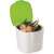 Snips 000520 table bin, 3 liter, green lid, white body, filled with food waste