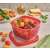 Snips 000765 red 1.5 liter food storage container with removable basket and lid, used for storing cherry tomatoes