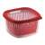 Snips 000765 red 1.5 liter food storage container with removable basket and lid