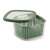 Snips 1.5 liter green plastic food storage container with removable basket and clear lid, perfect for storing and washing fruits and vegetables