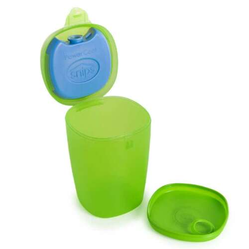 Snips 0,5 litra zielony pojemnik na owoce i jogurt z pakietem lodu, widok otwarty