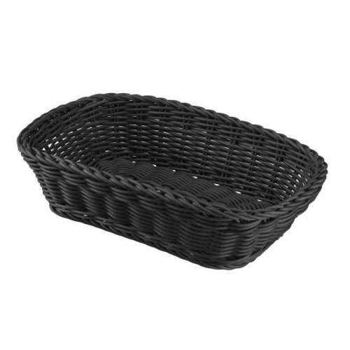 Black wicker bread basket, Westmark 02036119101, 26.5x19x7 cm