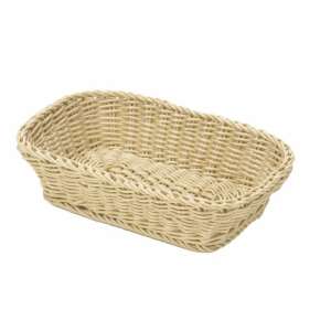 Westmark beige woven plastic basket, 26.5x19x7 cm, for storage, serving, or organizing - Storage Box & Basket