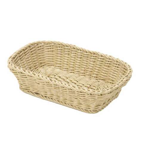 Westmark beige woven plastic basket, 26.5x19x7 cm, for storage, serving, or organizing