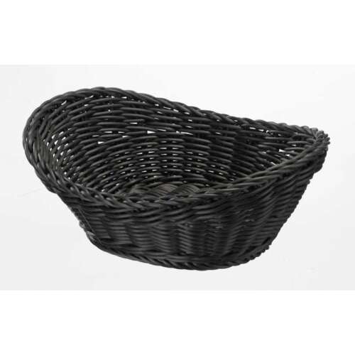 Black oval wicker basket, Westmark 02096119101, 23.5x18x8/6 cm