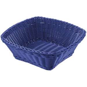 Plava pletena plastična košara, Westmark 02096678101, kvadratna, 23x23x9 cm - Kutija i košara za pohranu