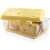 Snips cheese keeper container, yellow, 3 liter, with lid and grid, cheese inside
