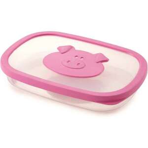 Recipient pentru carne rece Snips de 1,5 litri, roz, cu motiv de porc, fără BPA, stivuibil, se poate spăla în mașina de spălat vase, se poate congela - Recipiente de depozitare pentru bucătărie