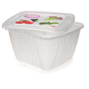 Snips 055005 1 liter fresh food container, 3 pack, clear plastic, square shape, with lid - Kitchen Storage Container