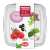 Snips 055005 1 liter fresh food container, 3 pack, clear plastic, square shape, with lid, close-up of lid and packaging