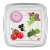 Snips 055005 1 liter fresh food container, 3 pack, clear plastic, square shape, with lid, close-up of lid