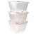 Snips 055005 1 liter fresh food container, 3 pack, clear plastic, square shape, with lid, stacked
